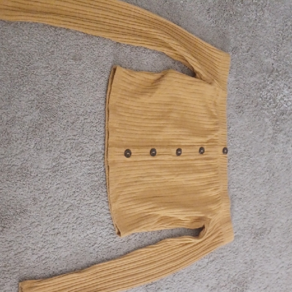 Forever 21 Mustard Ribbed Crop Top